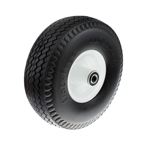 Easyroll 3.5 x 4" Flat Free Puncture Proof Trolley Wheel, 5/8" Axle, 80kg