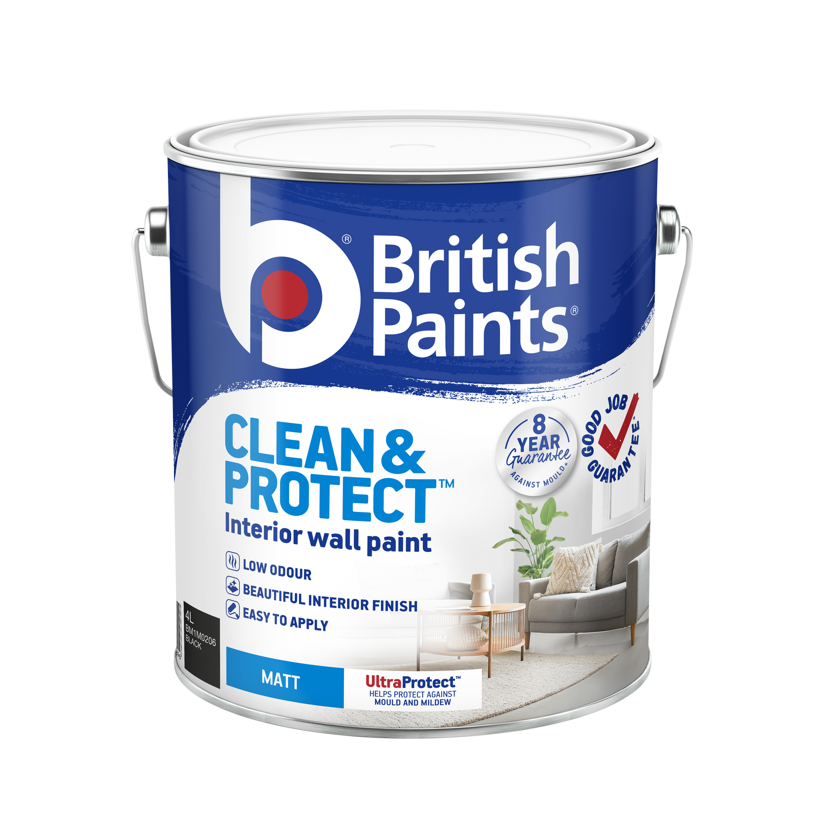 British Paints Black Matt Clean & Protect Interior Paint 4L