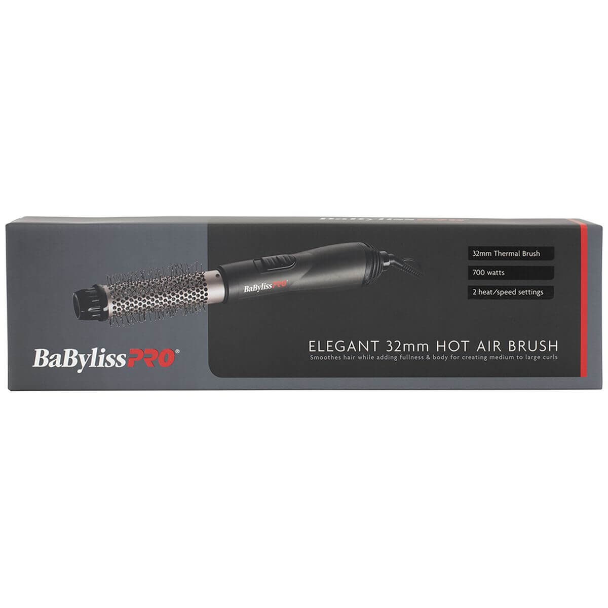 BaBylissPRO Elegant 32mm hot air brush - black, 700W motor, tourmaline ceramic barrel - 900839