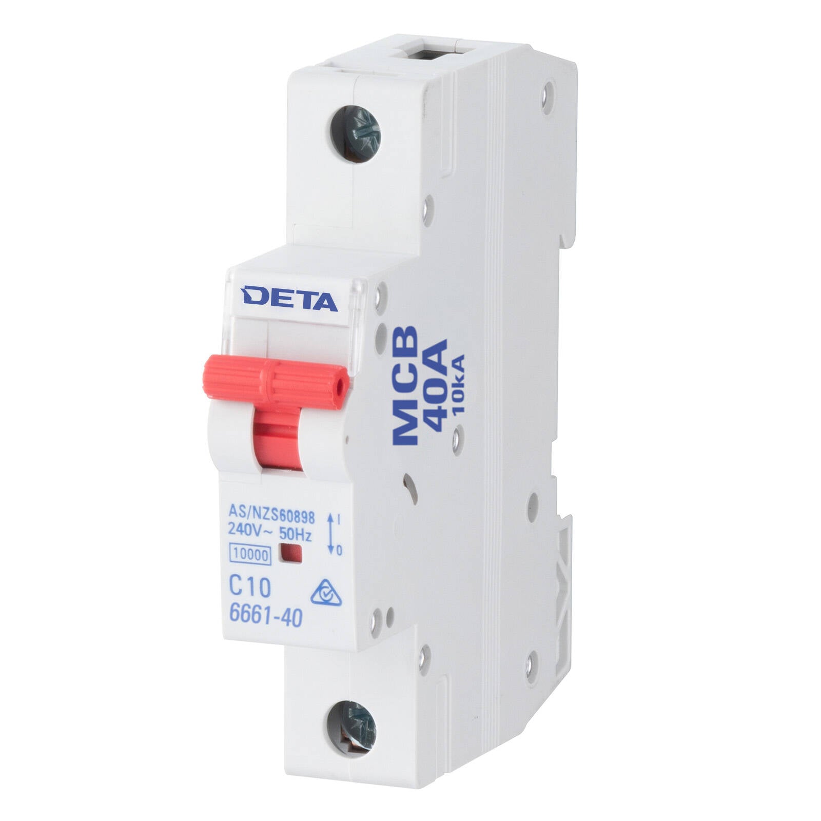 DETA 40A 1 Pole 240V DIN Rail Miniature Circuit Breaker 6661-40B