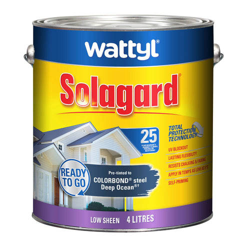 Wattyl Solagard Deep Ocean Low Sheen Pre-Tinted Exterior Paint 4L