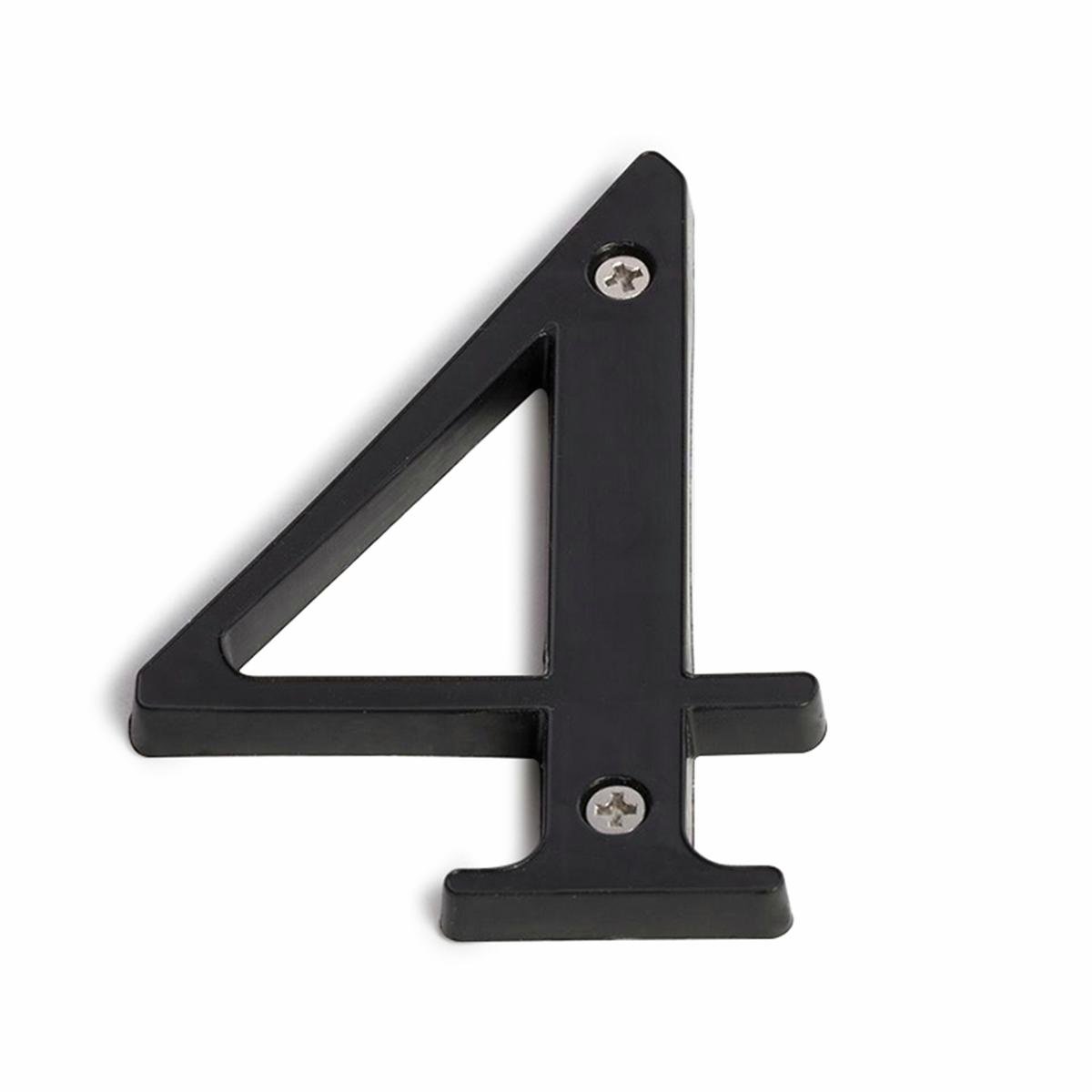 Sandleford 85mm Black Plastic House Number 4 - Weather Resistant