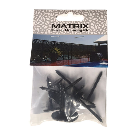 Jack Matrix Charcoal Screen Mounting Kit Steel Black Nickel Zinc Plated