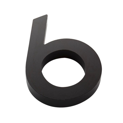 Sandleford House Number 6 - 100mm - Black Aluminium - Weather Resistant - SuperSaverAU - view 1