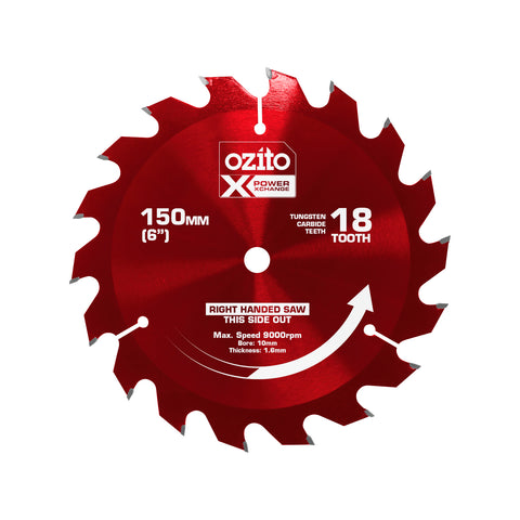 Ozito PXC 150mm 18 Tooth Tungsten Carbide Circular Saw Blade