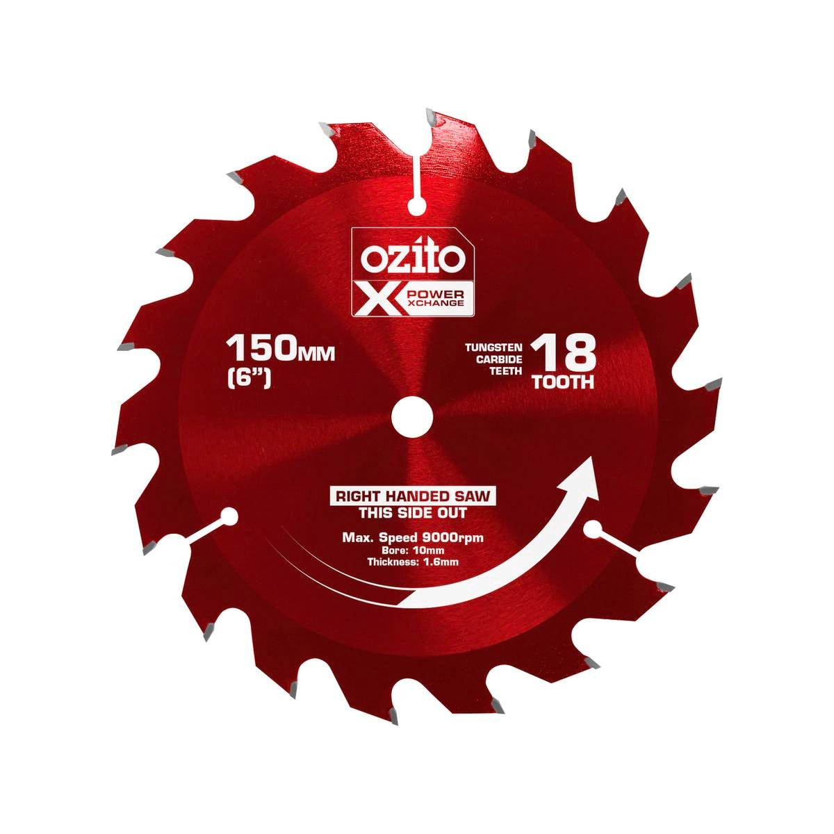 Ozito PXC 150mm 18 Tooth Tungsten Carbide Circular Saw Blade
