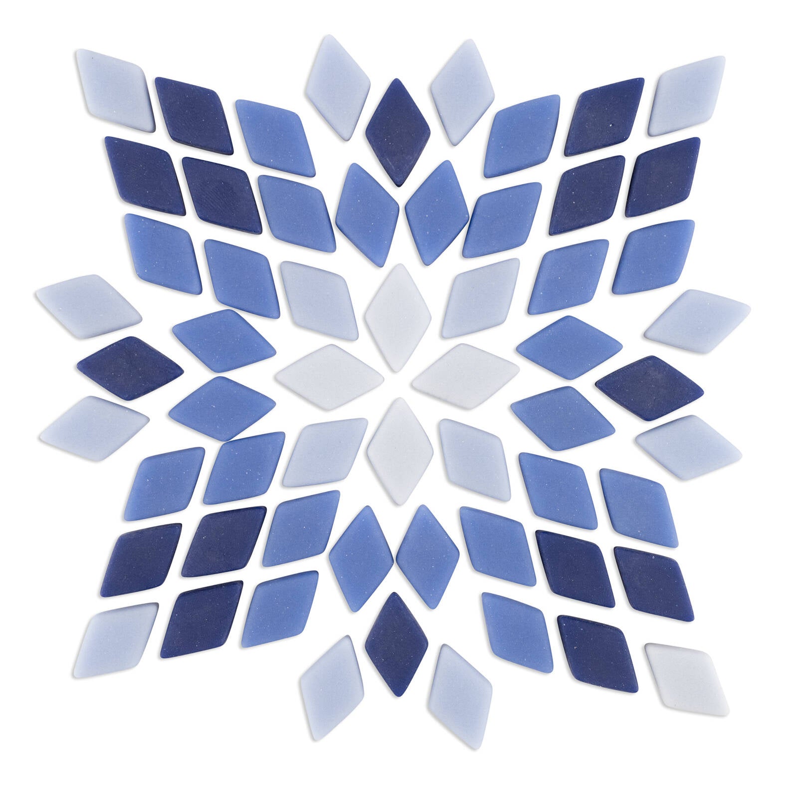 Mandala Art Tru Blue Diamond Glass Mosaic Tiles - Blue Mix, Indoor & Outdoor, Kids 6+