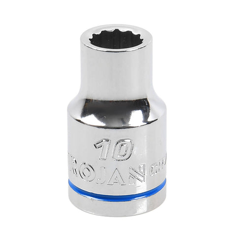 Trojan 10mm Socket, 1/2" Drive, Chrome Vanadium, 12 Point