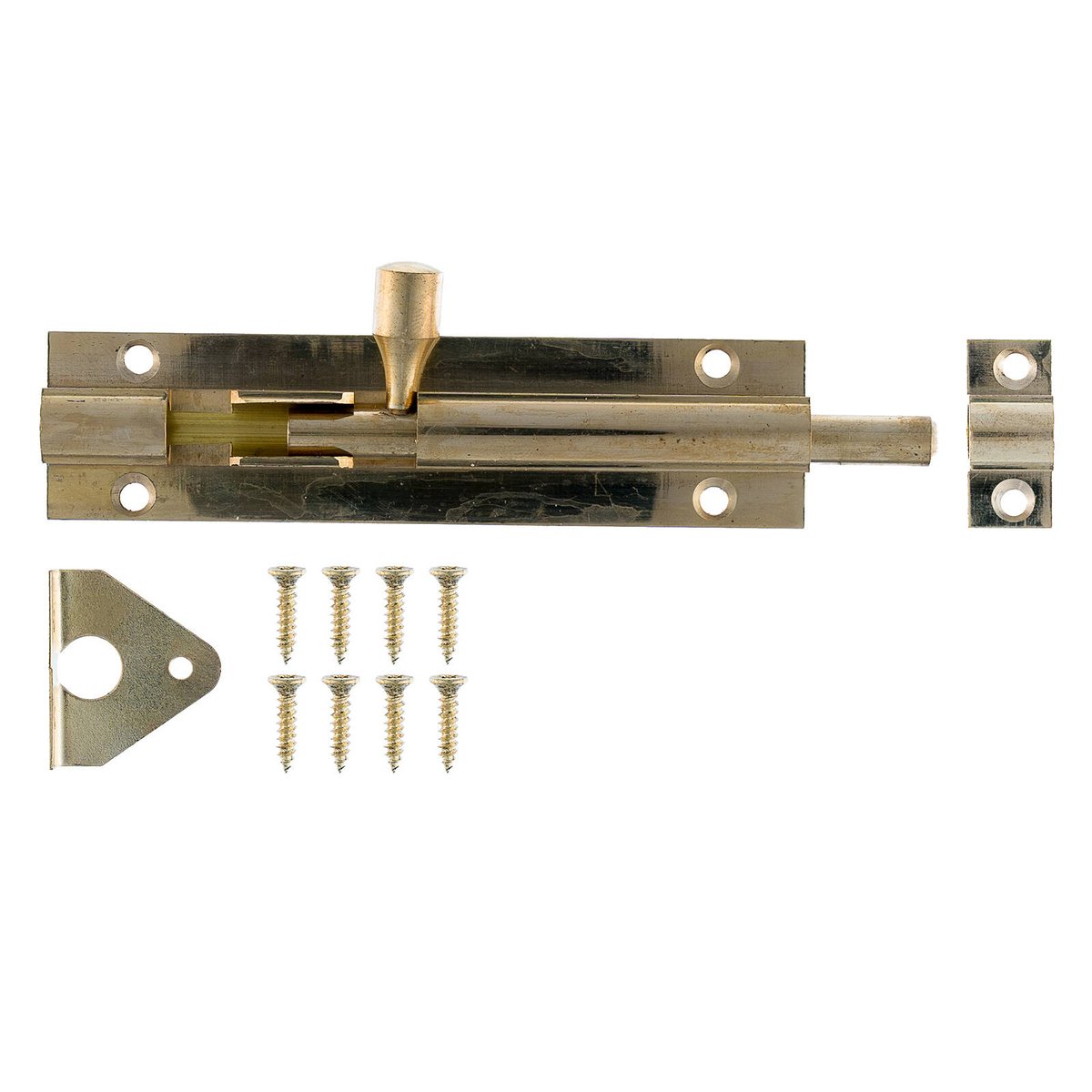 Taskmaster 100mm Polished Brass Barrel Bolt