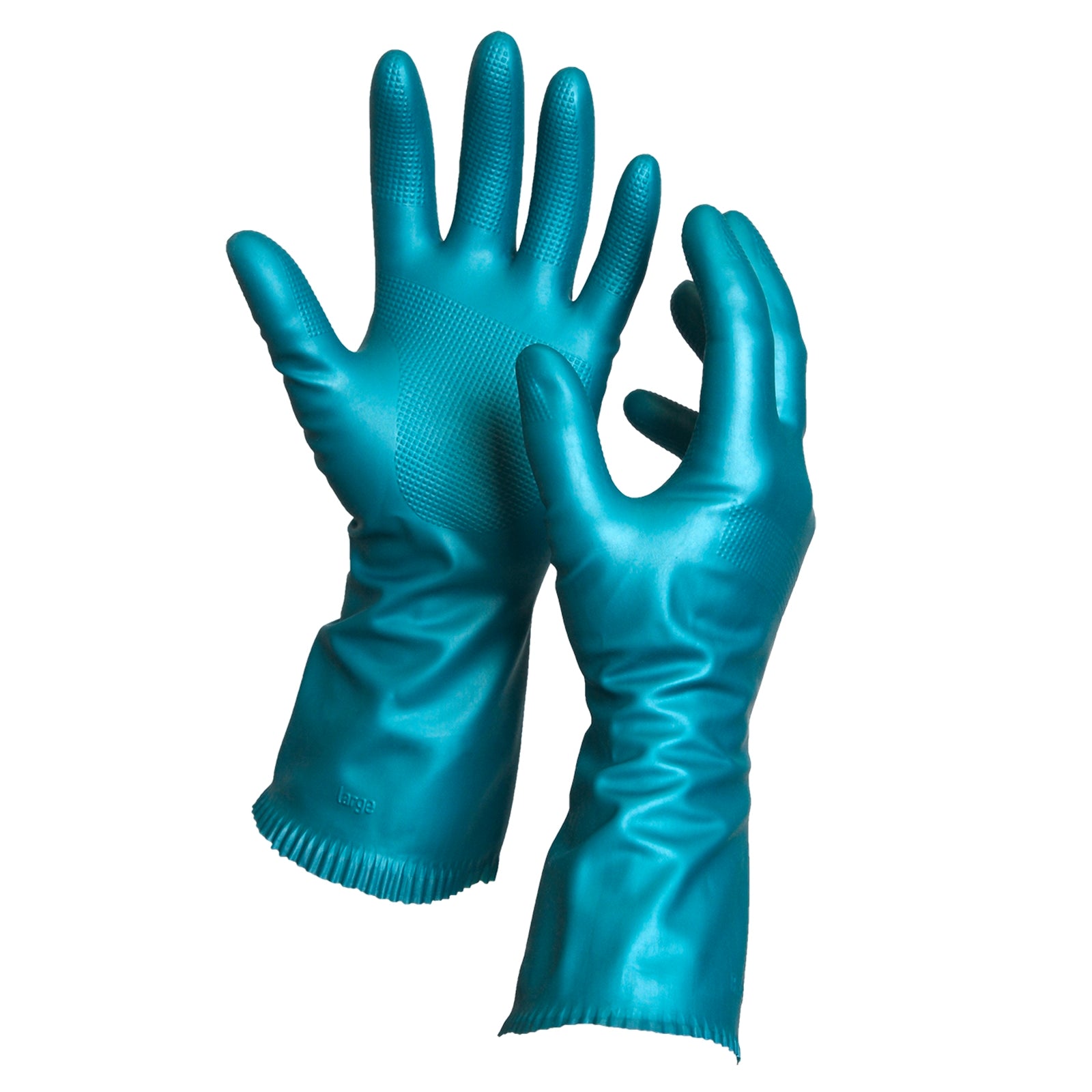 Sabco Dish Grip Latex Gloves Medium 1 Pair Pearl Aqua