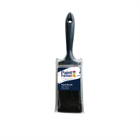 Paint Partner Synthetic Flat Paint Brush 50mm - Tin Ferrule, Plastic Handle