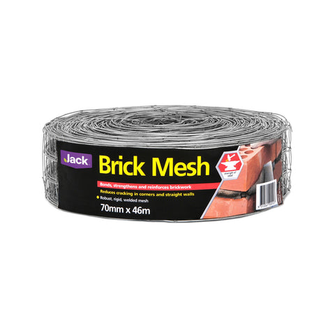 Jack Galvanised Steel Brick Mesh Roll 70mm x 46m Grade 13