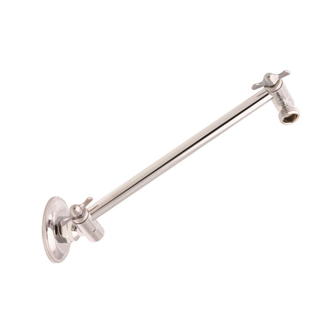 Flexispray All Directional Shower Arm, Chrome Brass, 225mm, Height Adjustable, Wall Mount
