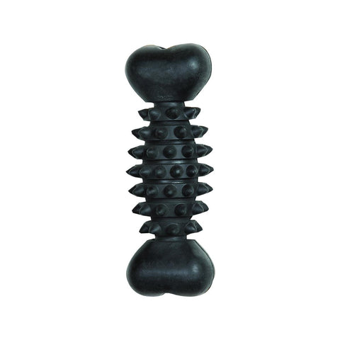 Gladiator 20cm Black Rubber Bone Dog Toy - Durable Chew Toy - Dental Health - SuperSaverAU - view 1