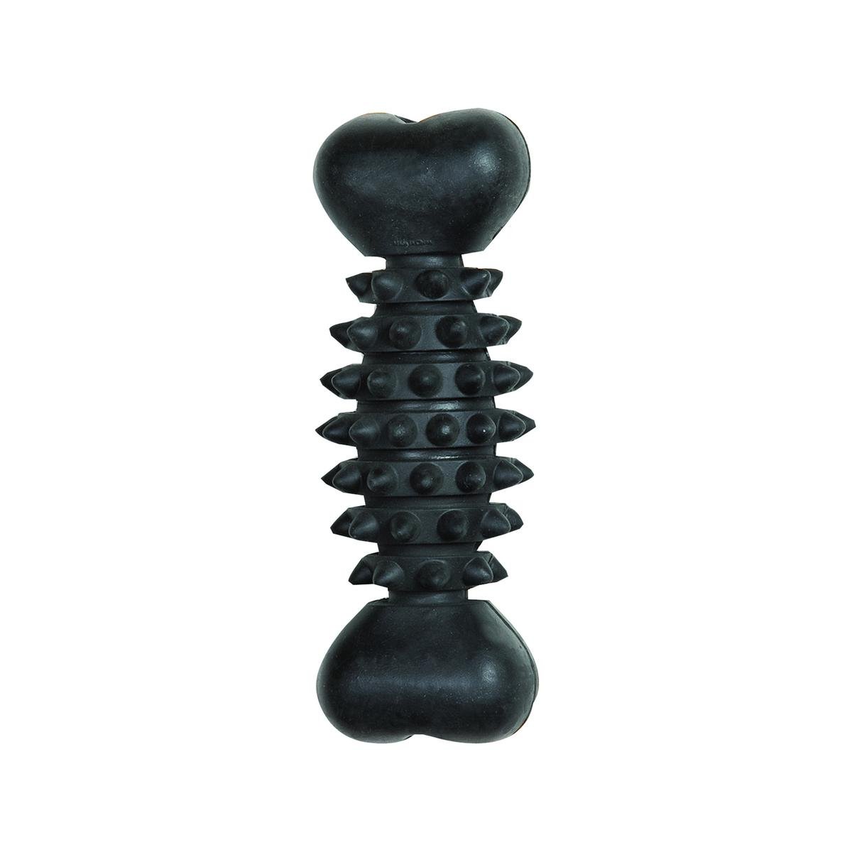 Gladiator 20cm Black Rubber Bone Dog Toy - Durable Chew Toy - Dental Health - SuperSaverAU - view 1