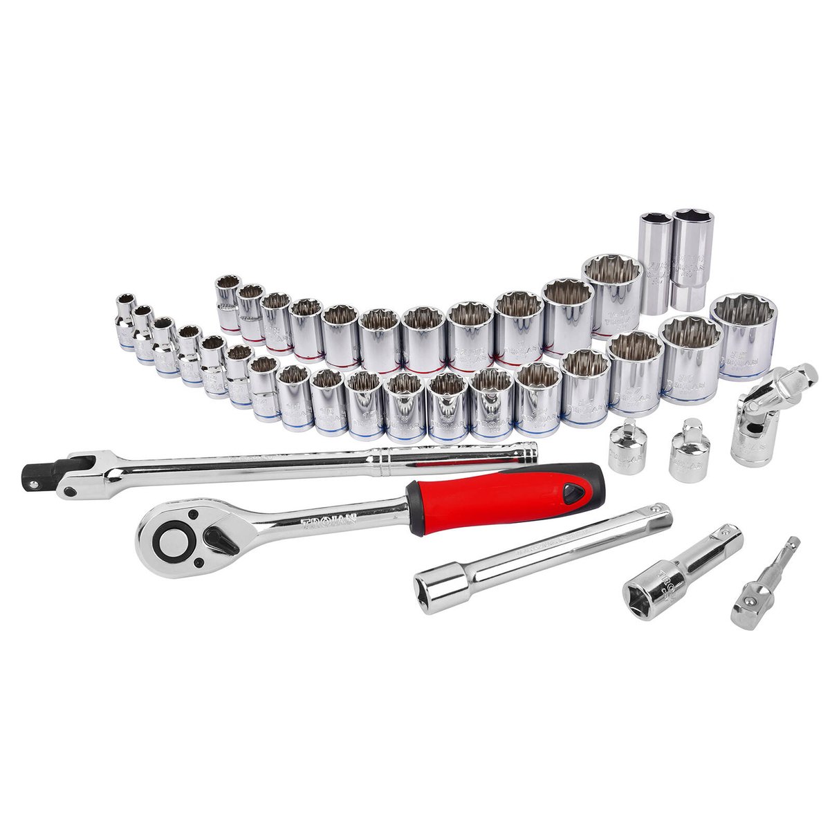 Trojan 39 Piece Socket Tin Set 1/2" Drive Metric & Imperial Chrome Vanadium