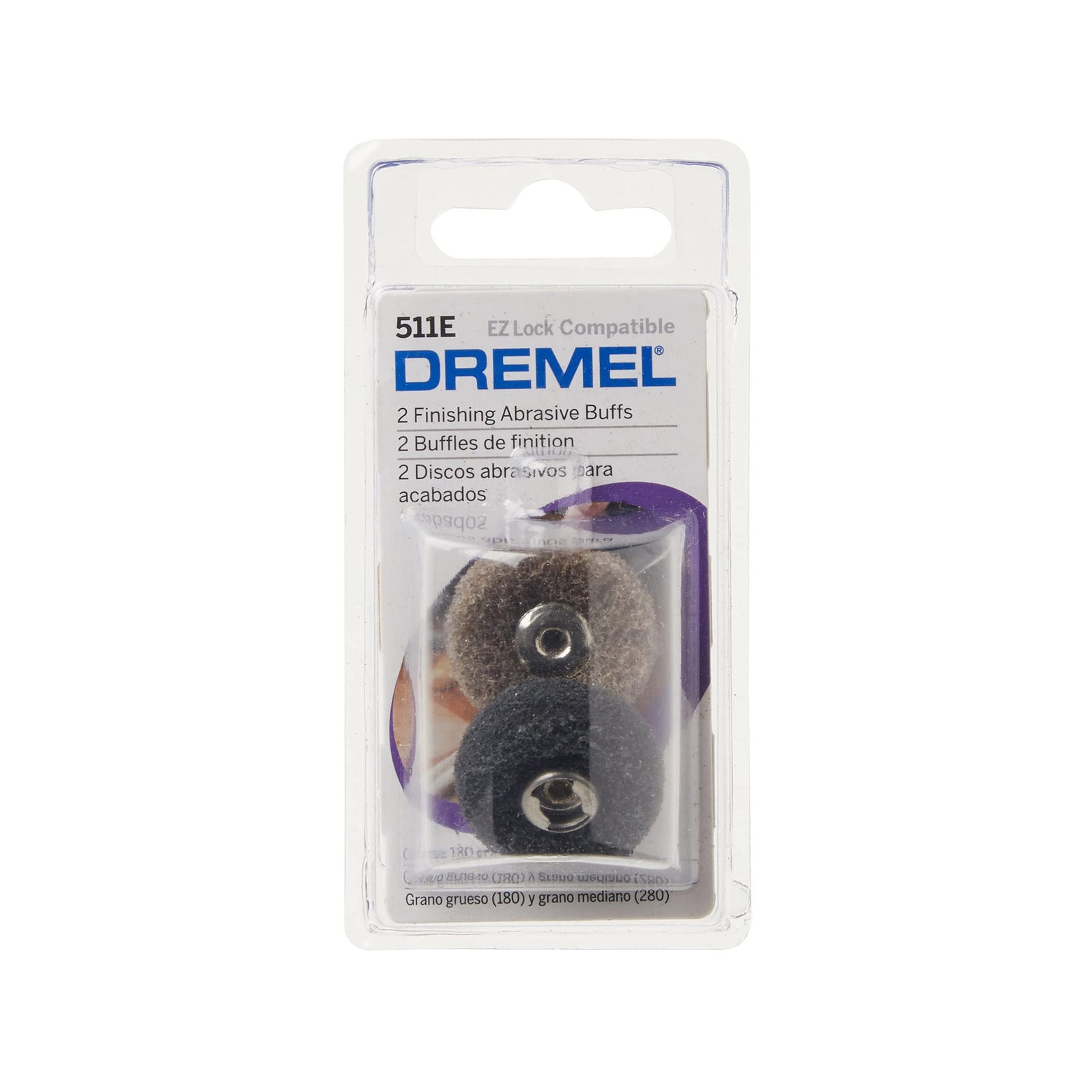Dremel 180 and 280 Grit EZ Lock Finishing Abrasive Buffs, 2 Pack