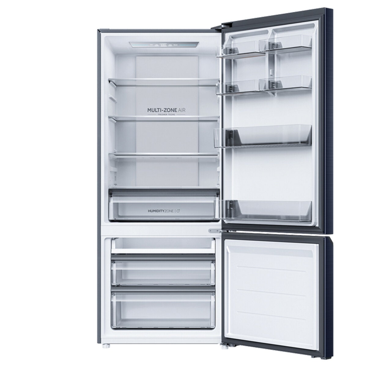 Haier 433L Bottom Mount Fridge - Black, 8 Star Energy, Reversible Door, Humidity Zone - HRF420BEC