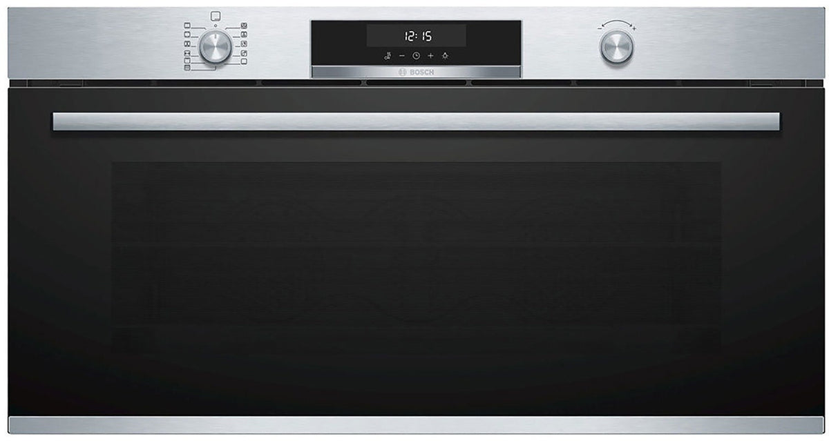Bosch 90cm Series 6 Pyrolytic Built-In Oven - 85L Stainless Steel - Hot Air and Rapid Heat-Up - VBC578FS0
