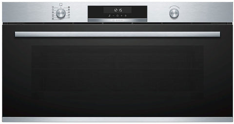 Bosch 90cm Series 6 Pyrolytic Built-In Oven - 85L Stainless Steel - Hot Air and Rapid Heat-Up - VBC578FS0