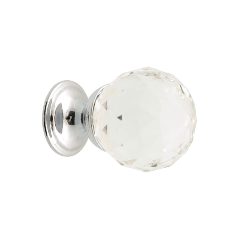 Prestige 25mm Chrome Plated Glass Cabinet Knob