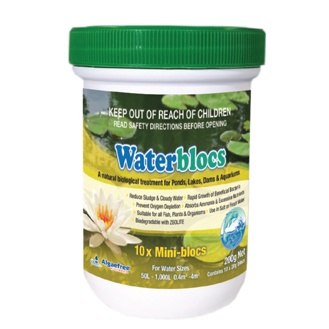 Algaefree Waterbloc Bio Natural Water Treatment Block 200g, Treats 1000L