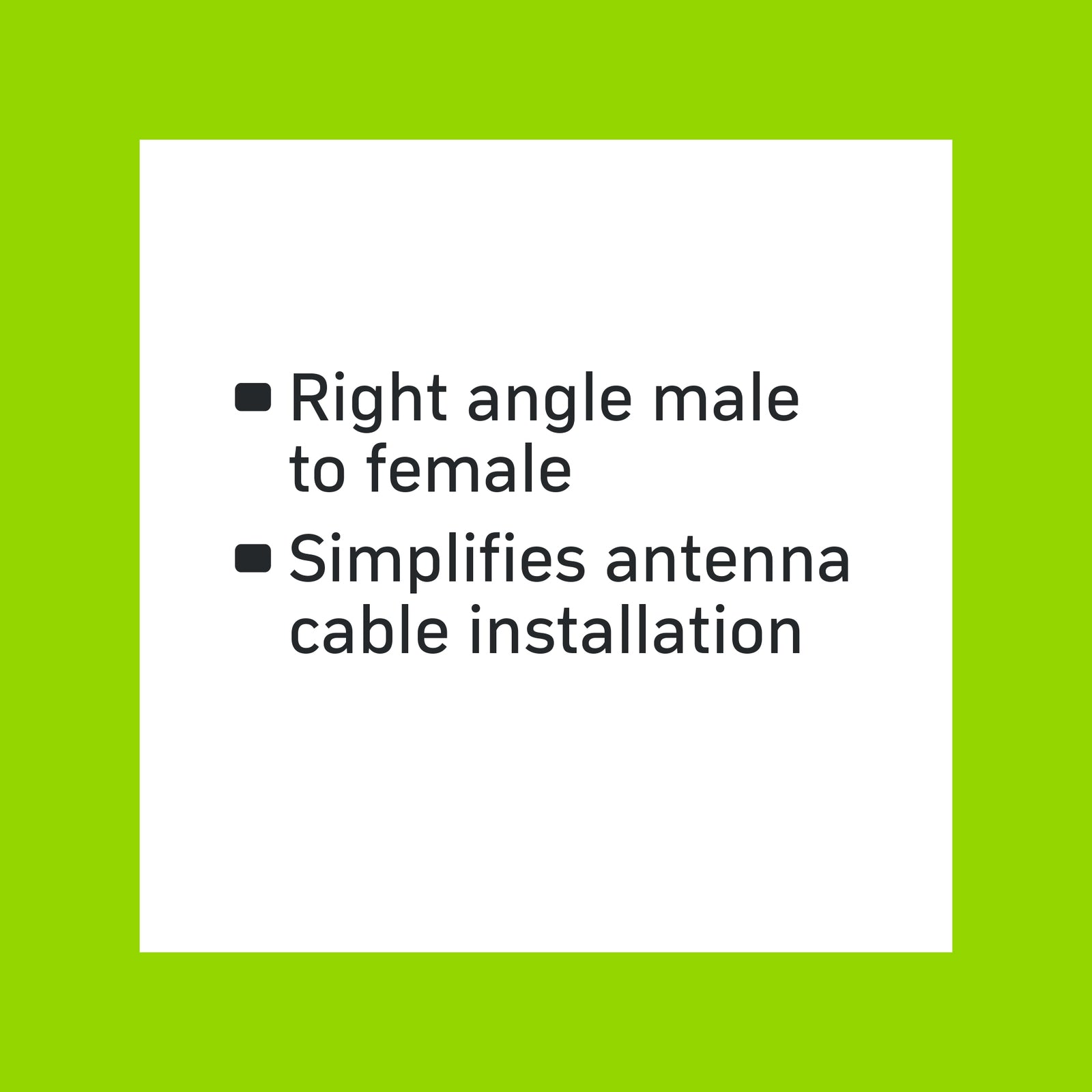 Antsig F Plug to PAL Socket Right Angle Nickel Plated AP047