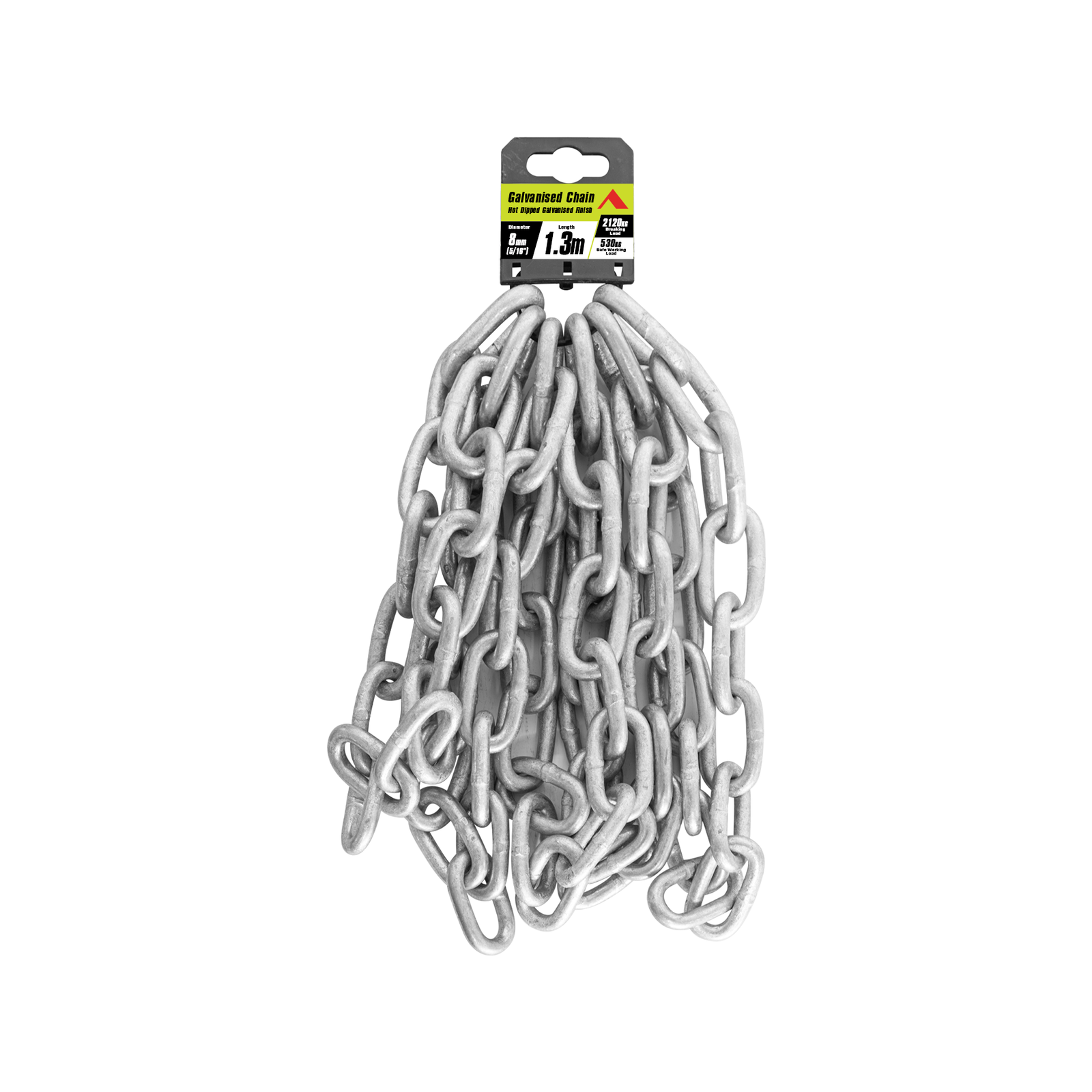 Pinnacle 8mm (5/16") x 1.3m Hot Dipped Galvanised Chain, Silver
