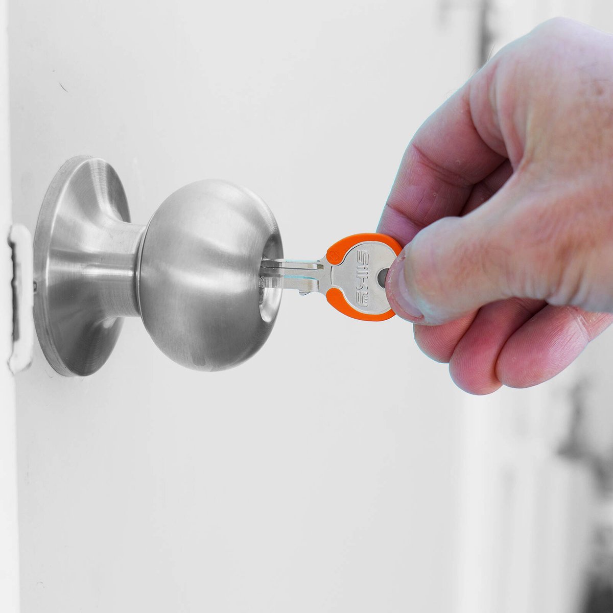 EHI LW4 Orange Specialty Silky Key, Nickel Plated Brass & Rubber, for Cutting