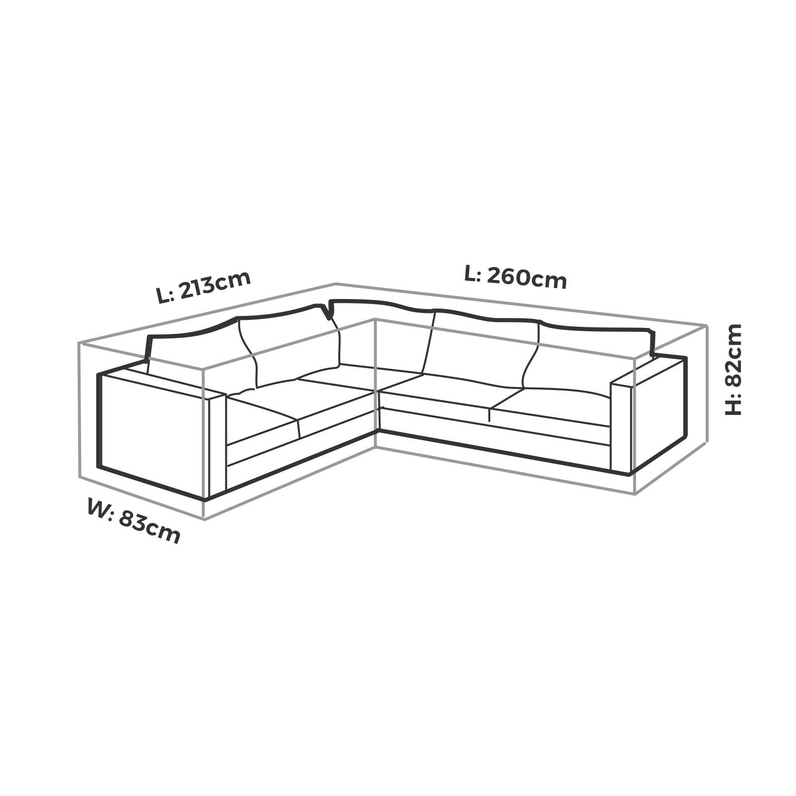 Mojo Premium Corner Lounge Outdoor Furniture Cover, PVC, Weather & UV Resistant