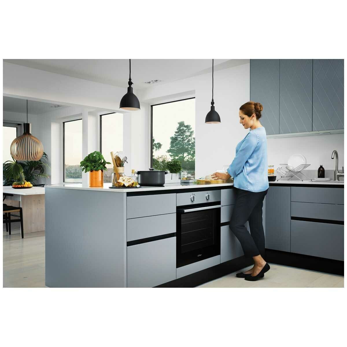 Chef 60cm Multi Function Fan Forced Built-In Oven - 80L, 10A Plug and Play, Stainless Steel - CVE612SB