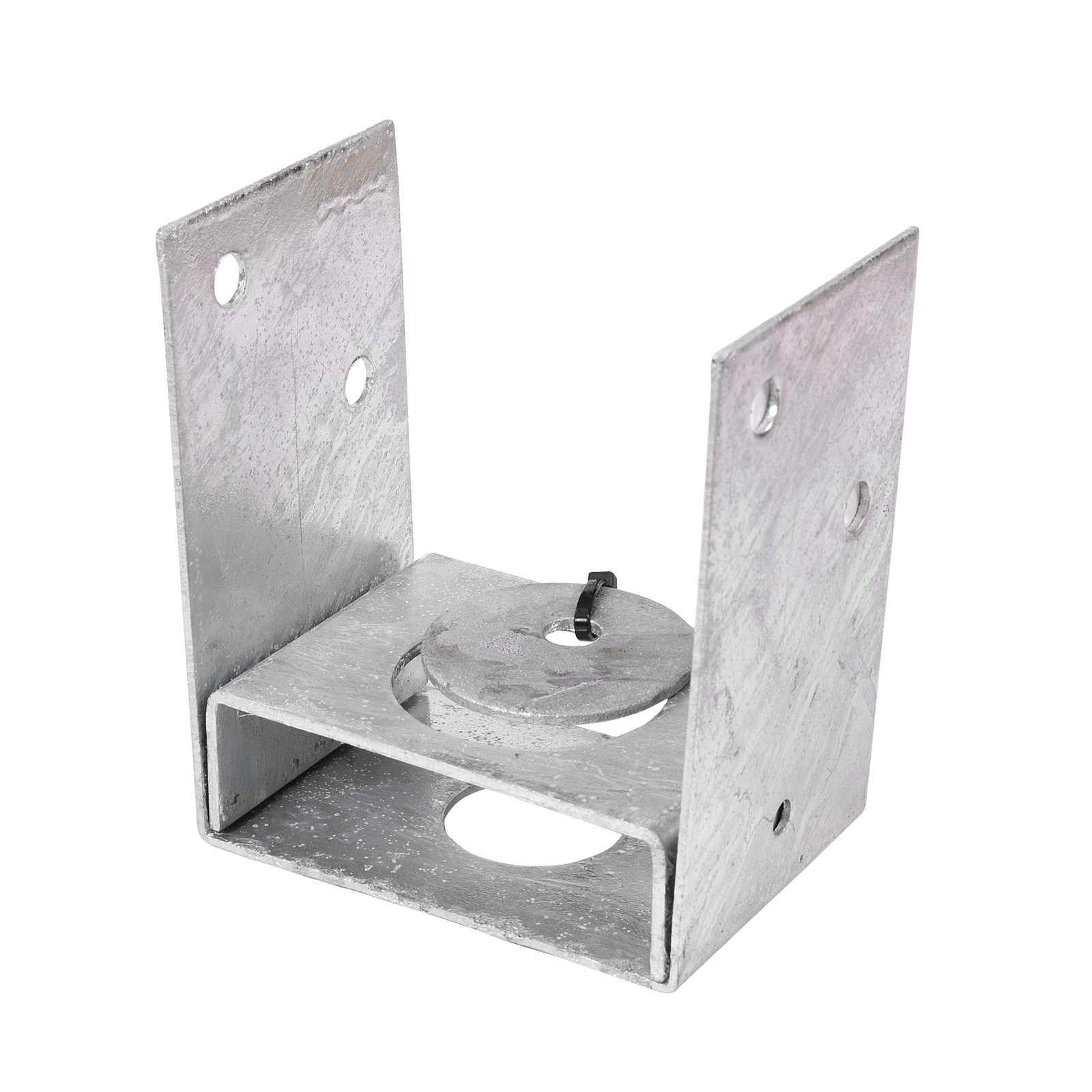 Pryda 115mm M10 Bolt Down Galvanised Steel Full Stirrup Post Anchor with Washer