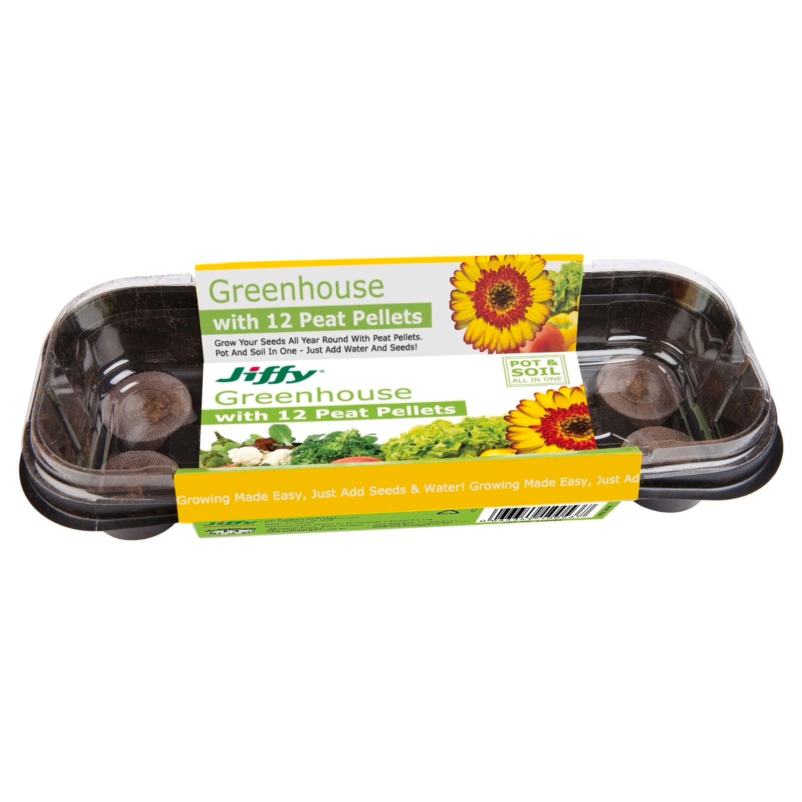 Mr Fothergill's Jiffy Windowsill Greenhouse with 12 x 36mm Peat Pellets