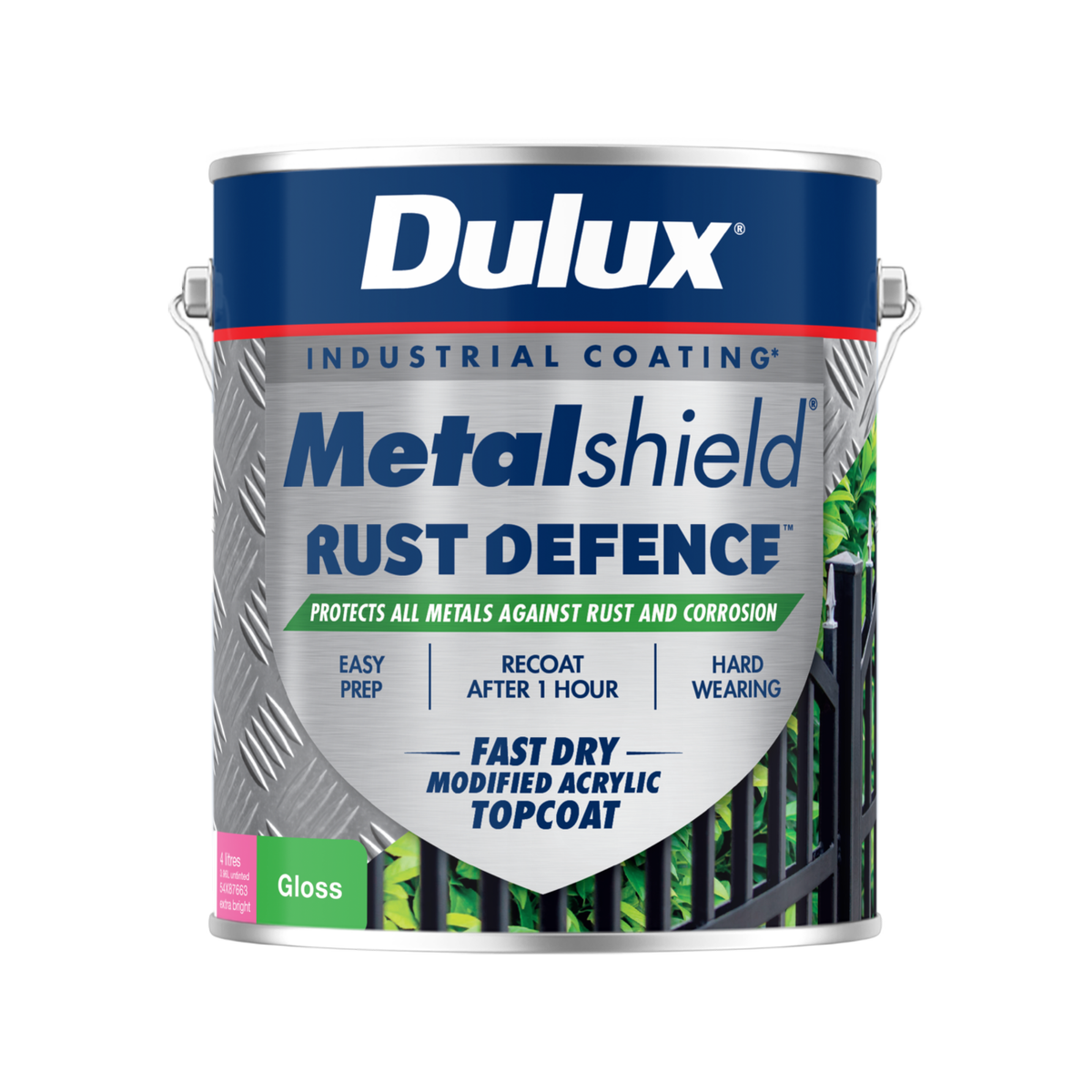 Dulux Metalshield Rust Defence 4L Extra Bright Base Gloss