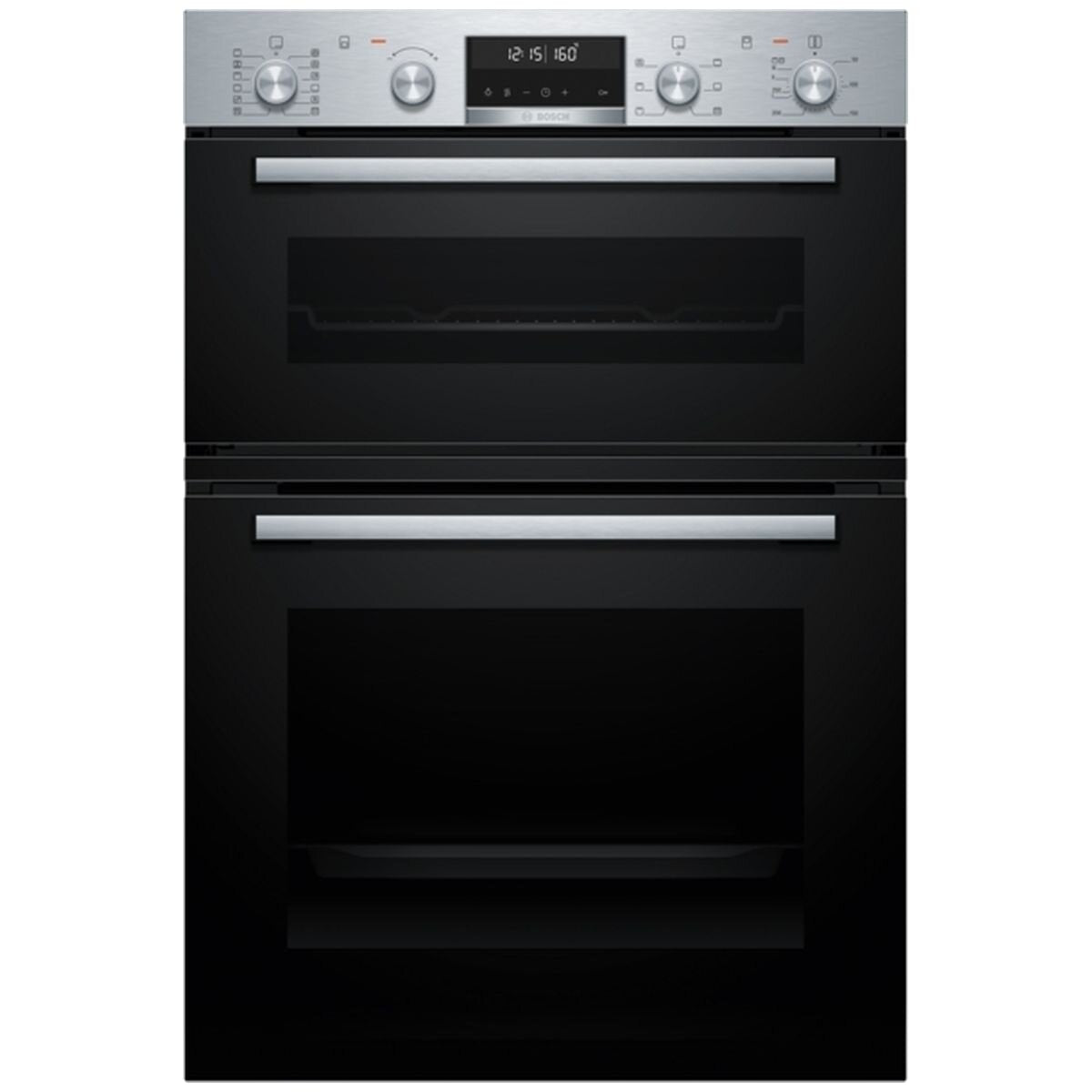 Bosch 60cm Series 6 Built-In Double Oven - 105L Stainless Steel - Pyrolytic and 3D HotAir - MBG578FS3A