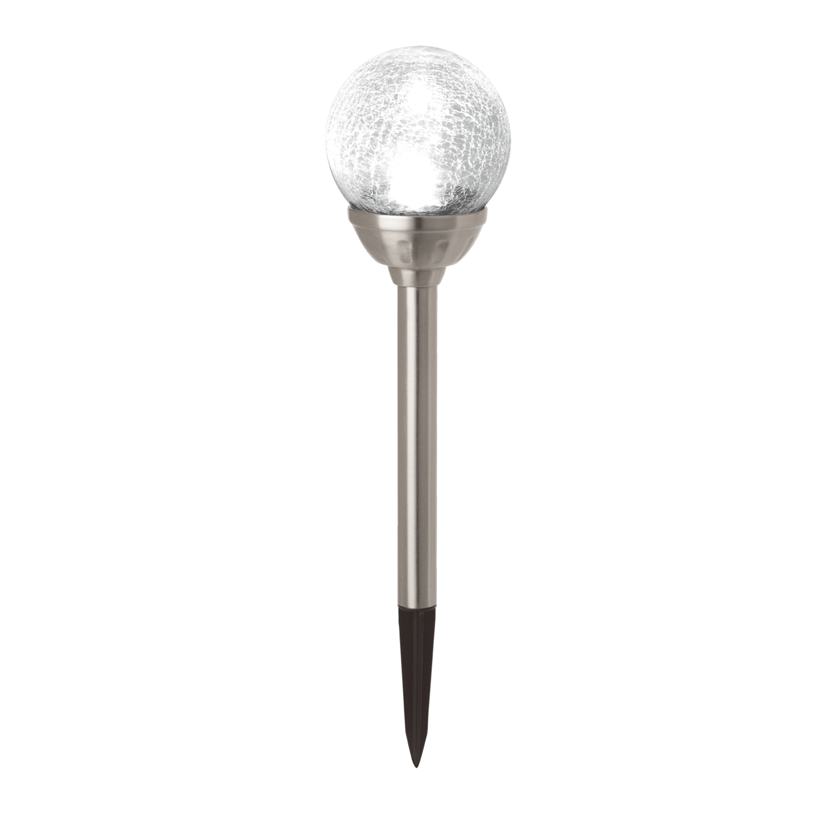 Solar Magic 11cm Stainless Steel LED Crackle Ball Bollard Solar GL190