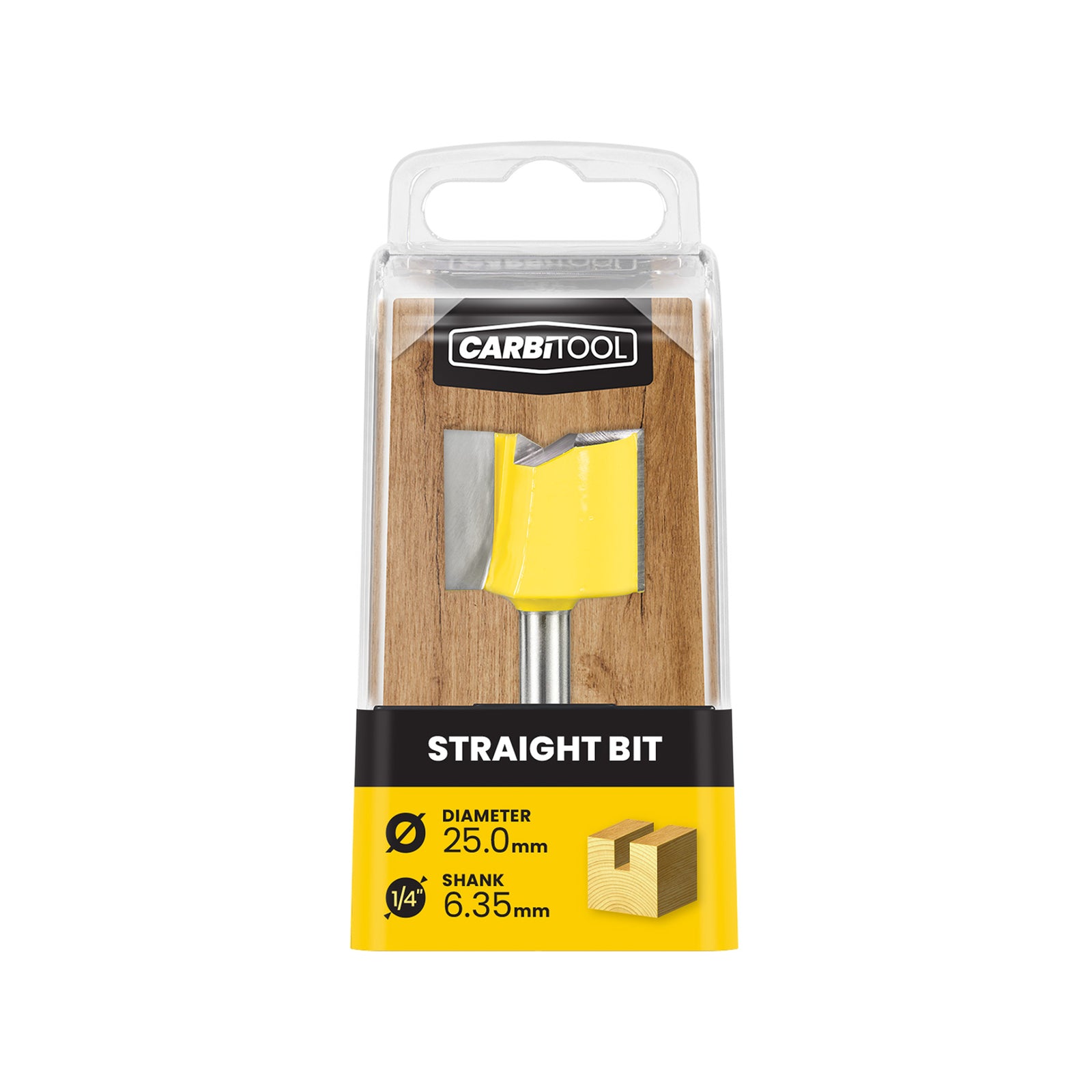 Carbitool 25.0mm TCT Straight Router Bit 1/4 Inch Shank
