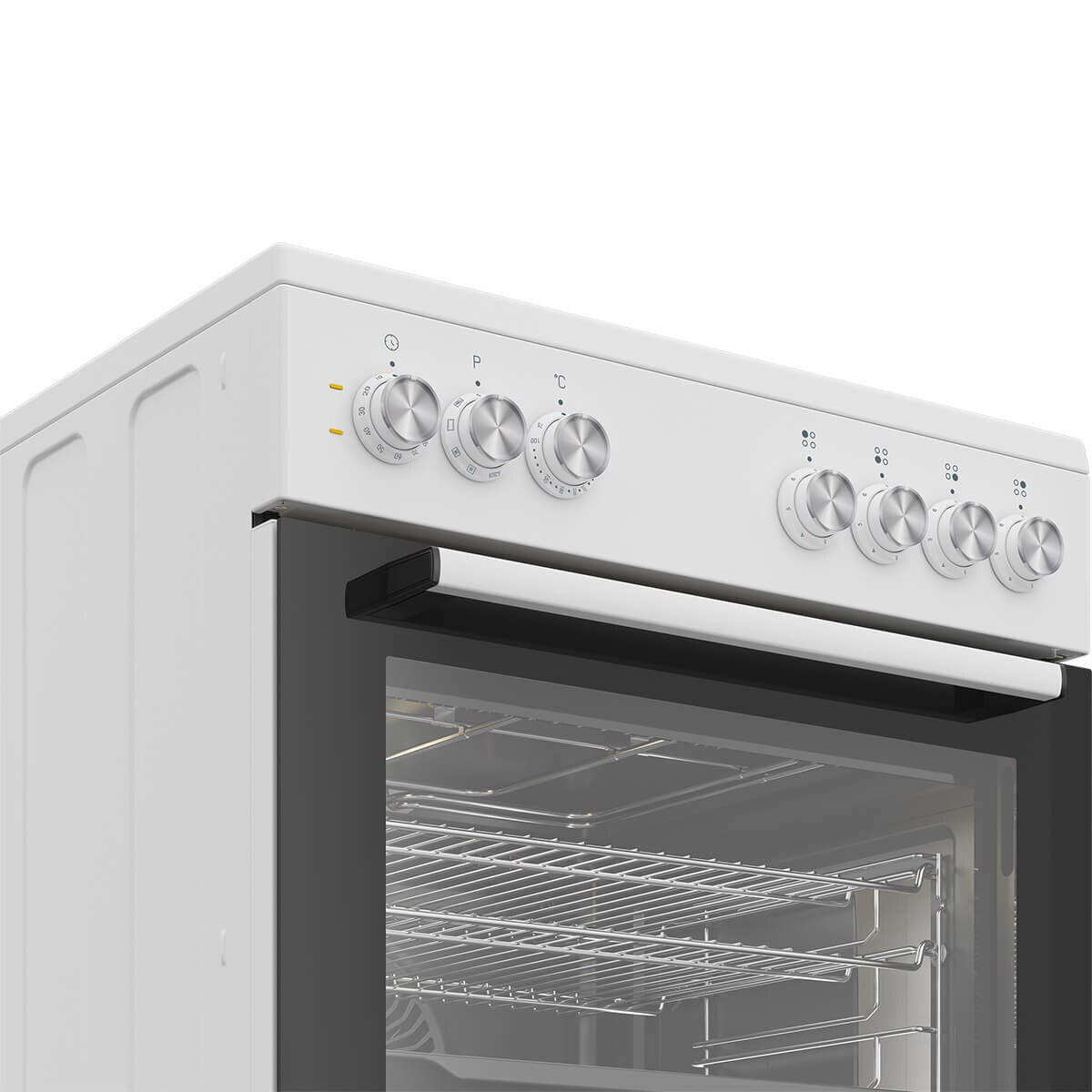 Beko 60cm Electric Freestanding Oven - White, Solid Hotplates, 72L Oven, SteamShine Cleaning - BFCB60EMW