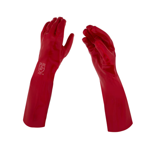 Craftright Long PVC Chemical Gloves - Red, 45cm