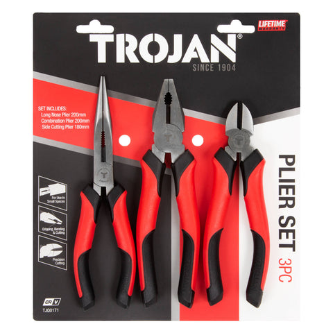 Trojan 3 Piece Plier Set CRV