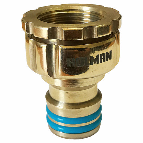 Holman 18mm Brass Grip n Lock Snap-On Tap Adaptor, Outdoor