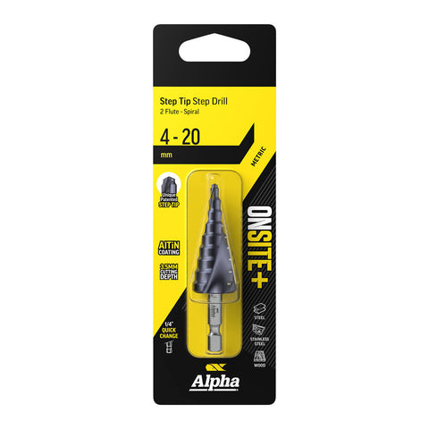 Alpha Onsite+ 4-20mm Step Tip Step Drill Bit Metal Hole Cutter