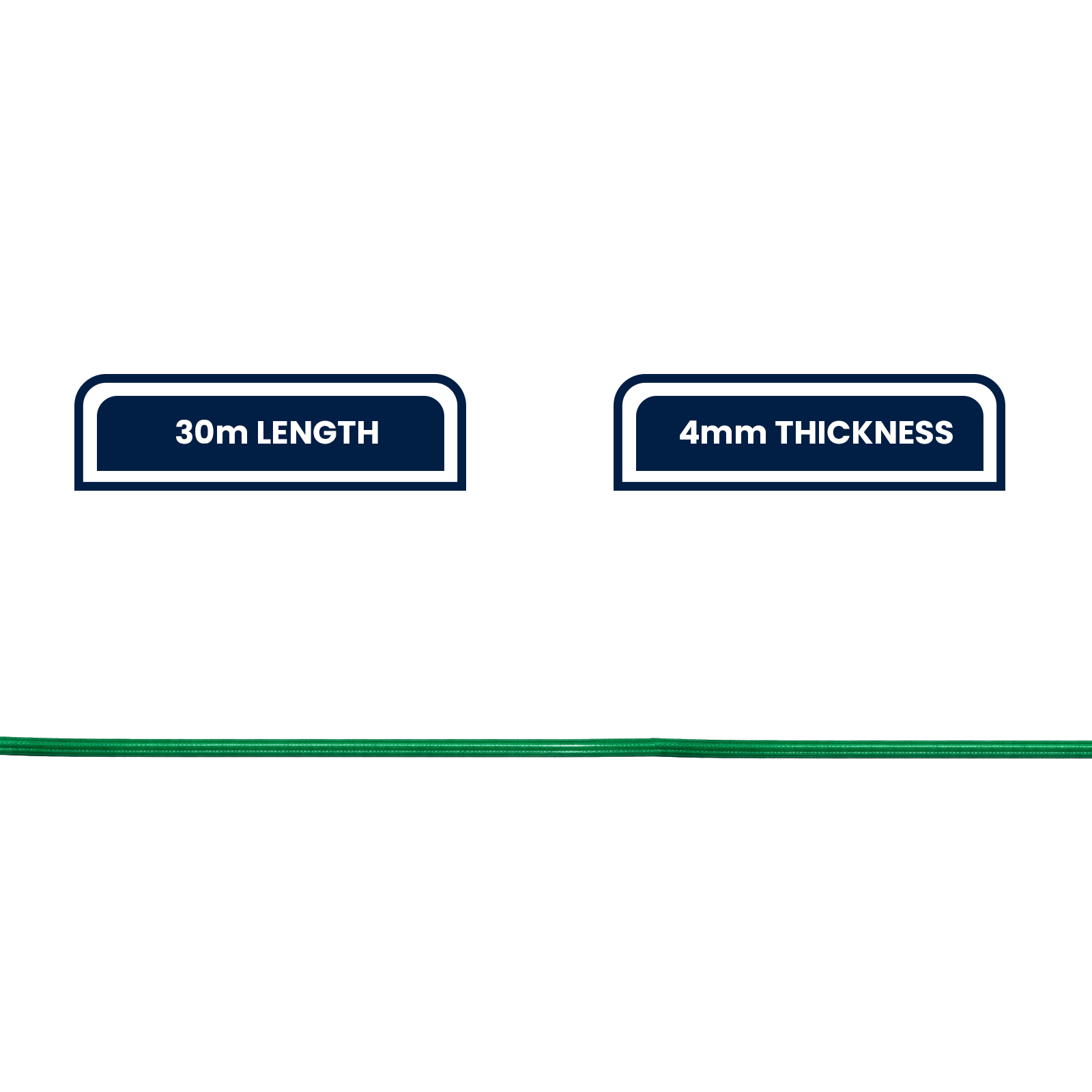 Grunt 4mm x 30m Green Clothesline Wire, PVC Coated, 160kg Break Strength, Weather Resistant