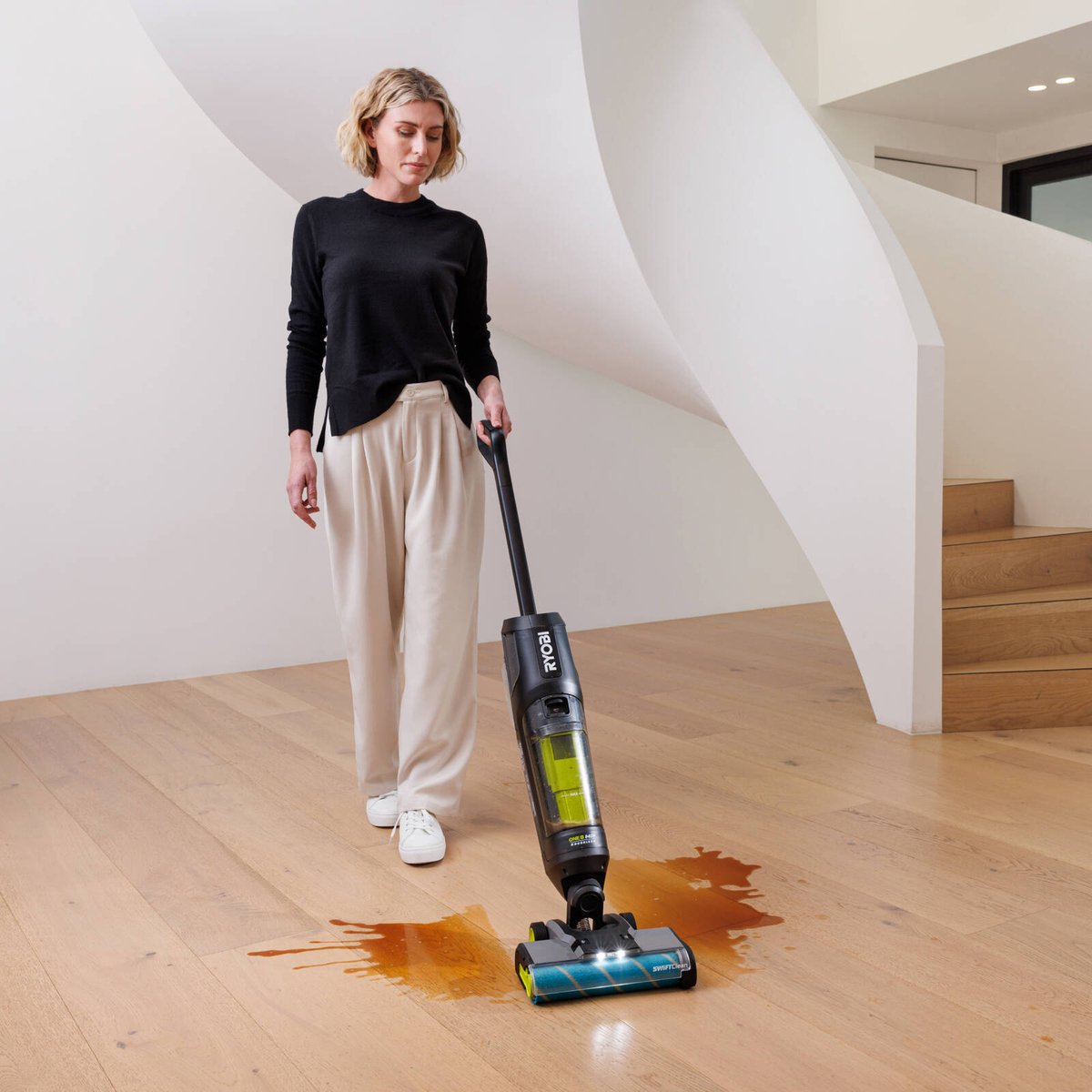 Ryobi 18V ONE+ HP Brushless Wet & Dry Hard Floor Cleaner Kit, Cordless, 4.0Ah, RHFC18X14