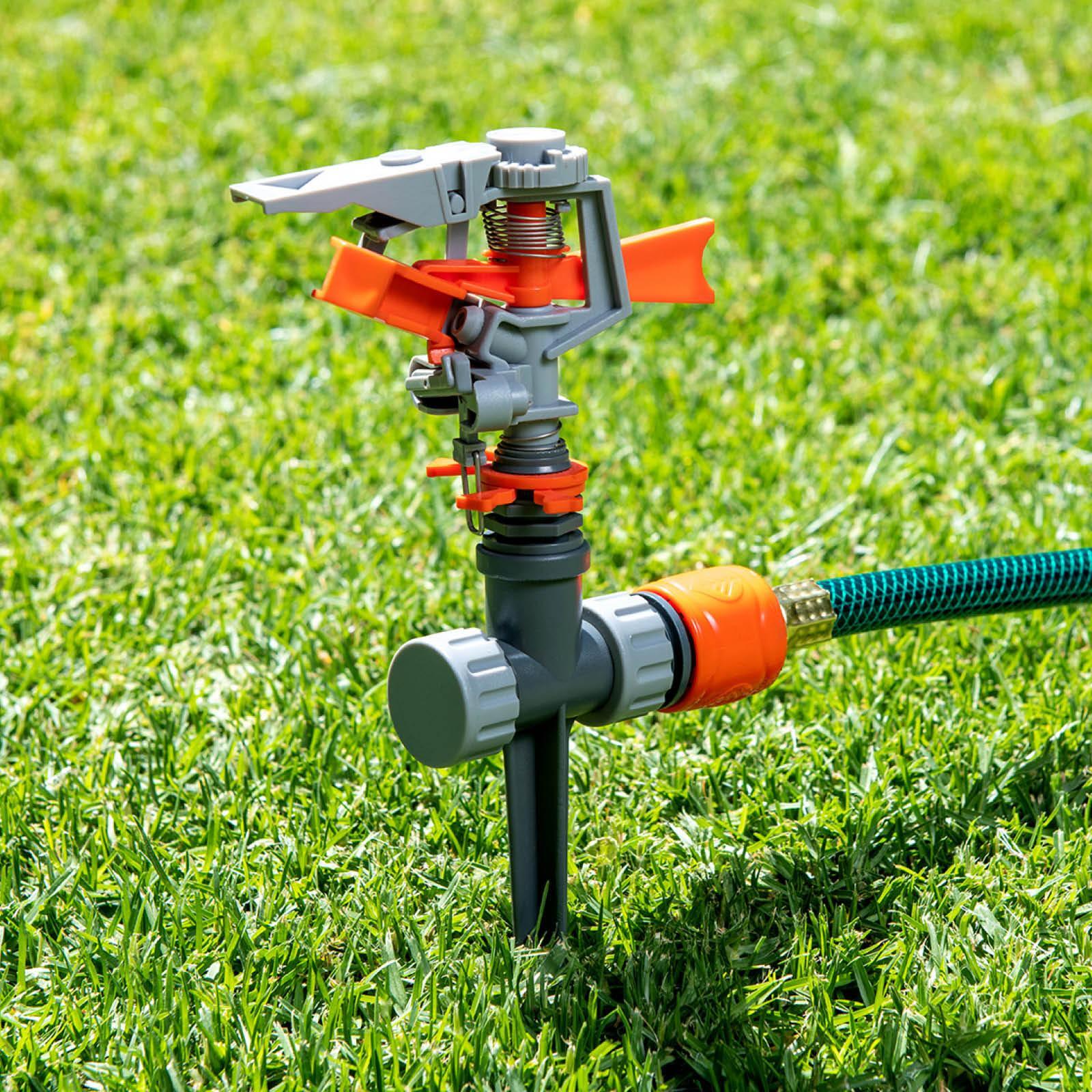 Pope Impact Sprinkler on Stake - 20m Coverage, Adjustable Arc, ABS Plastic 800kPa