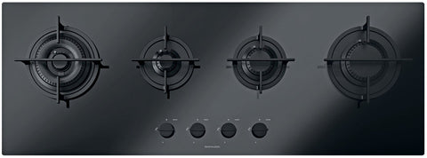 Barazza 110cm Mood gas cooktop - Black ceramic glass, 4 burners, Flat Eco design - 1PMD104B