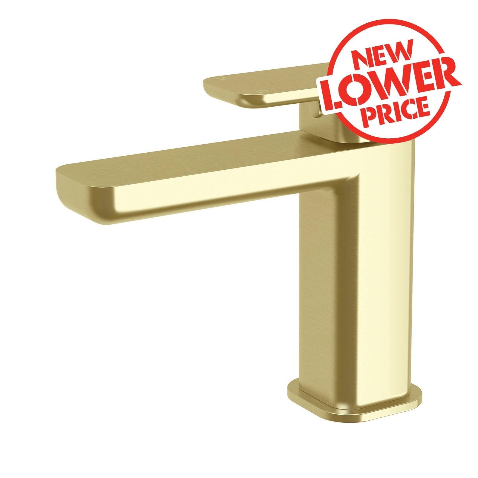 Mondella Overture Brushed Brass Basin Mixer 5 WELS 6L/min Ceramic Disc