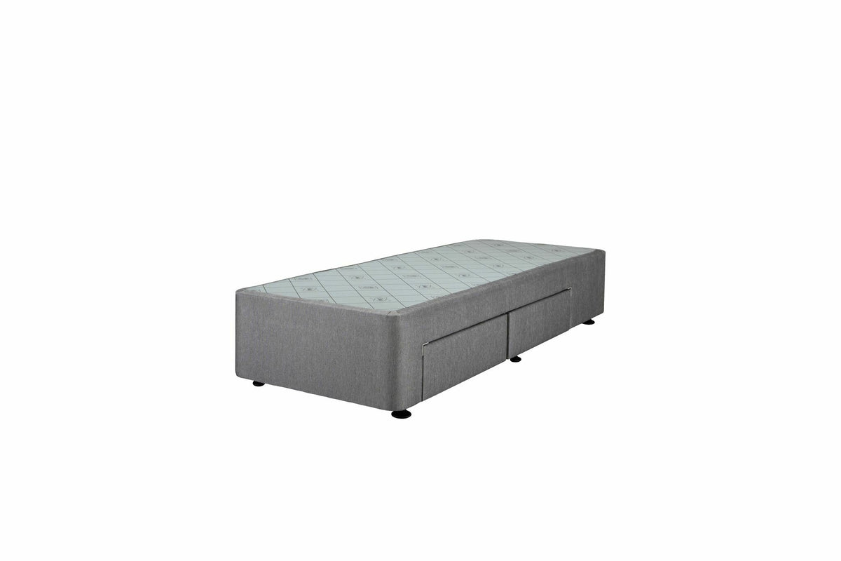 Sealy Long Single Spacesaver Base Right Drawers - Charcoal Fabric, Patented Module Support - 728151