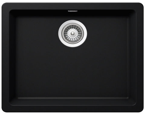 Abey Schock Puro Soho single bowl sink 23L - black Nano-Granite, topmount or undermount - N120P