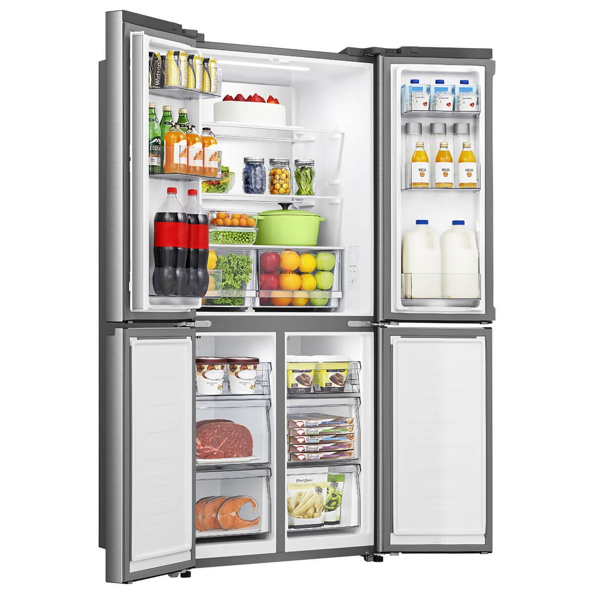 Hisense 483L PureFlat French Door Fridge - White Glass - 4.5 Star Energy Rating - HRCD483G